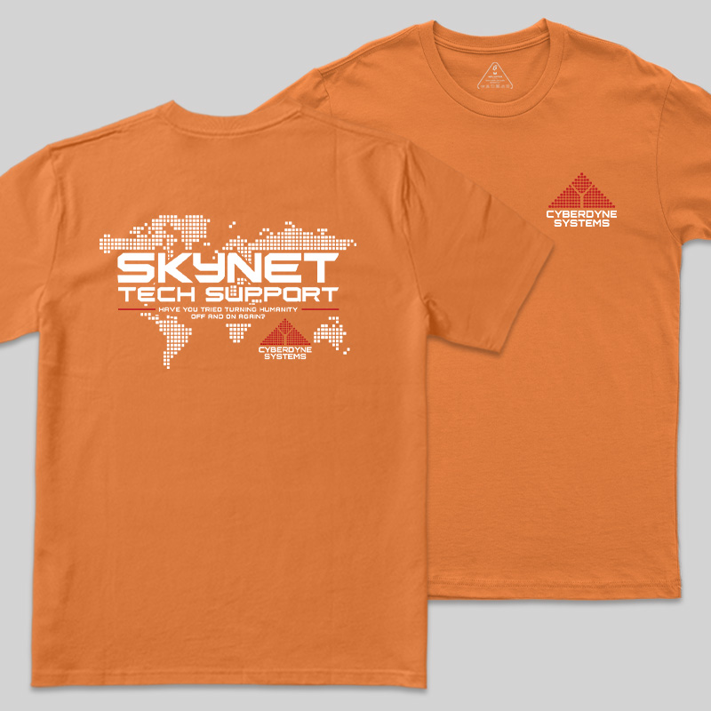 Global Digital Network Tech Support Front and Back Printed Geek T-Shirt