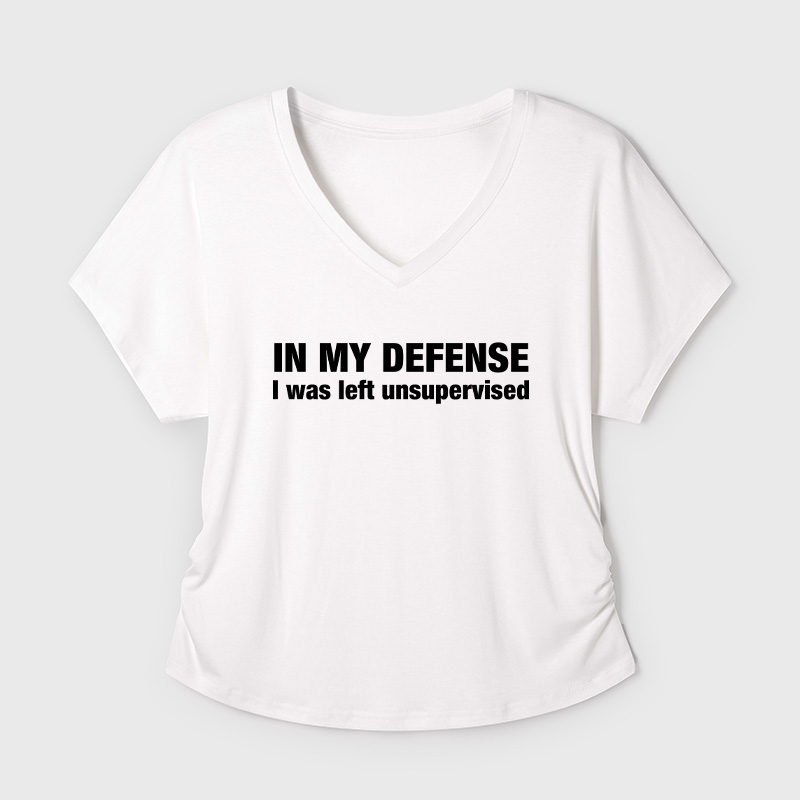 I Was Left Unsupervised Geek Dolman Sleeve V-Neck Shirt