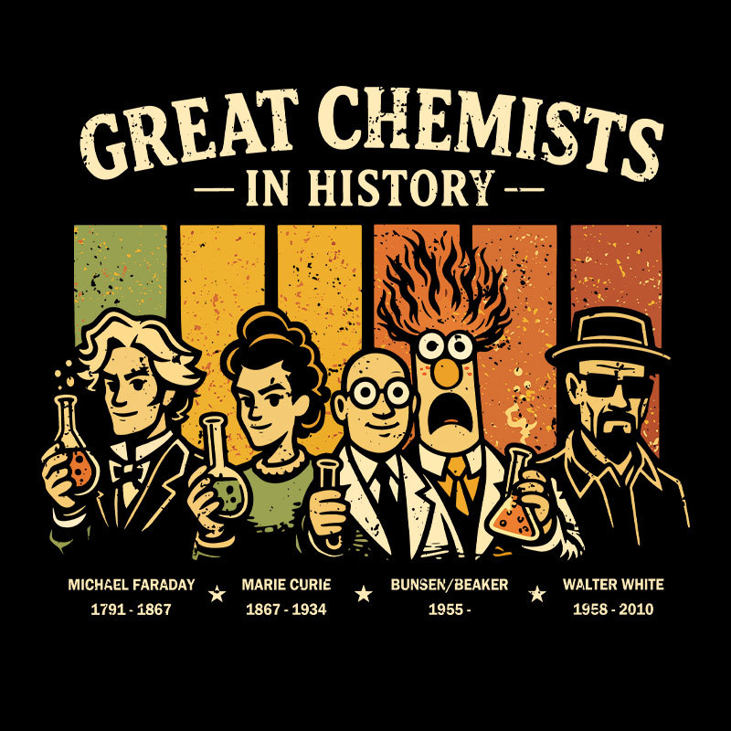 Great Chemists In History Geek T-Shirt