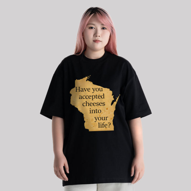 Wisconsin Cheese Pun Unisex Oversized T-shirt