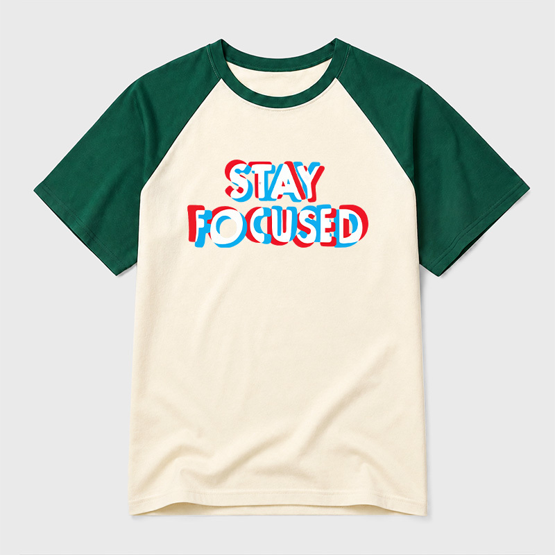 Stay Focused Geek Retro Raglan T-Shirt