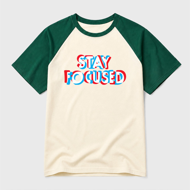 Stay Focused Geek Retro Raglan T-Shirt