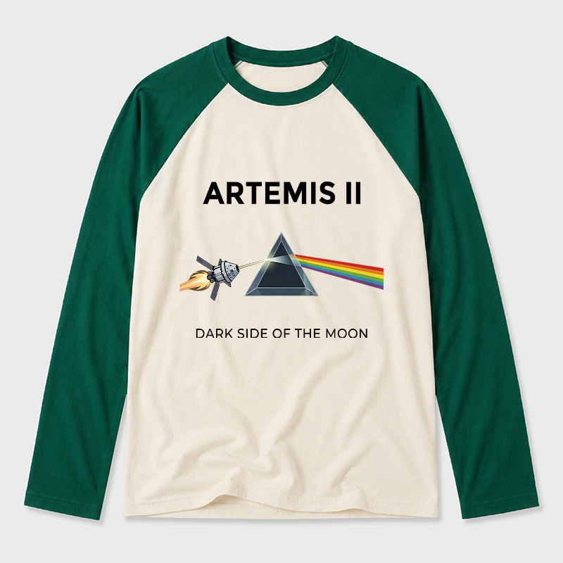 Dark Side of the Moon Geek Retro Raglan Long-Sleeve Tee