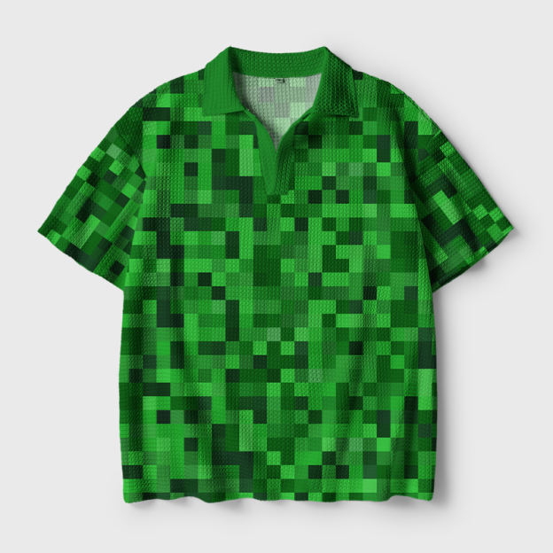 Full Blocks Geek Crochet Polo Shirt