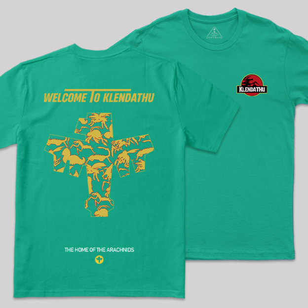 The Home Of The Arachnids Front and Back Printing Geek T-Shirt