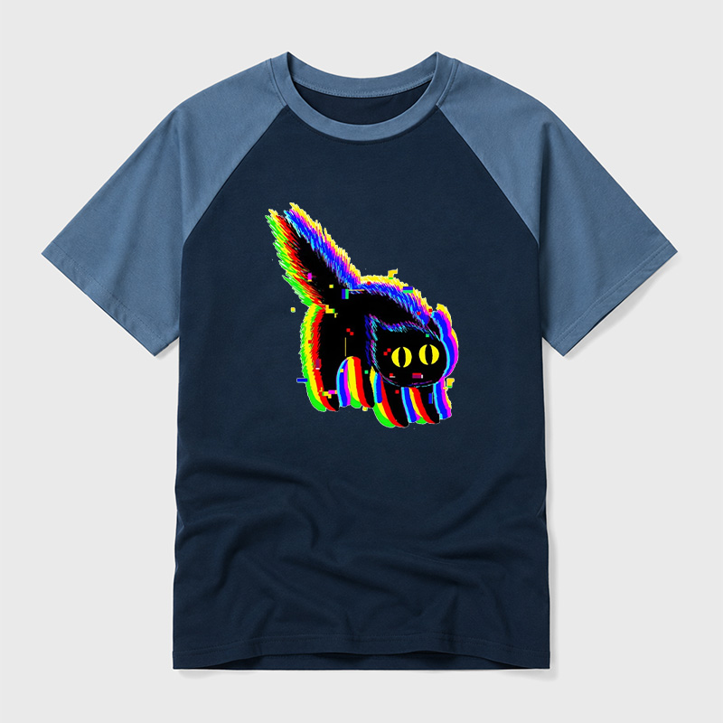 Technicat Glitch Geek Retro Raglan T-Shirt