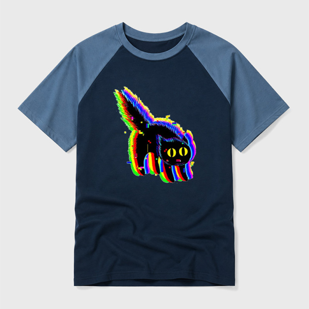 Technicat Glitch Geek Retro Raglan T-Shirt