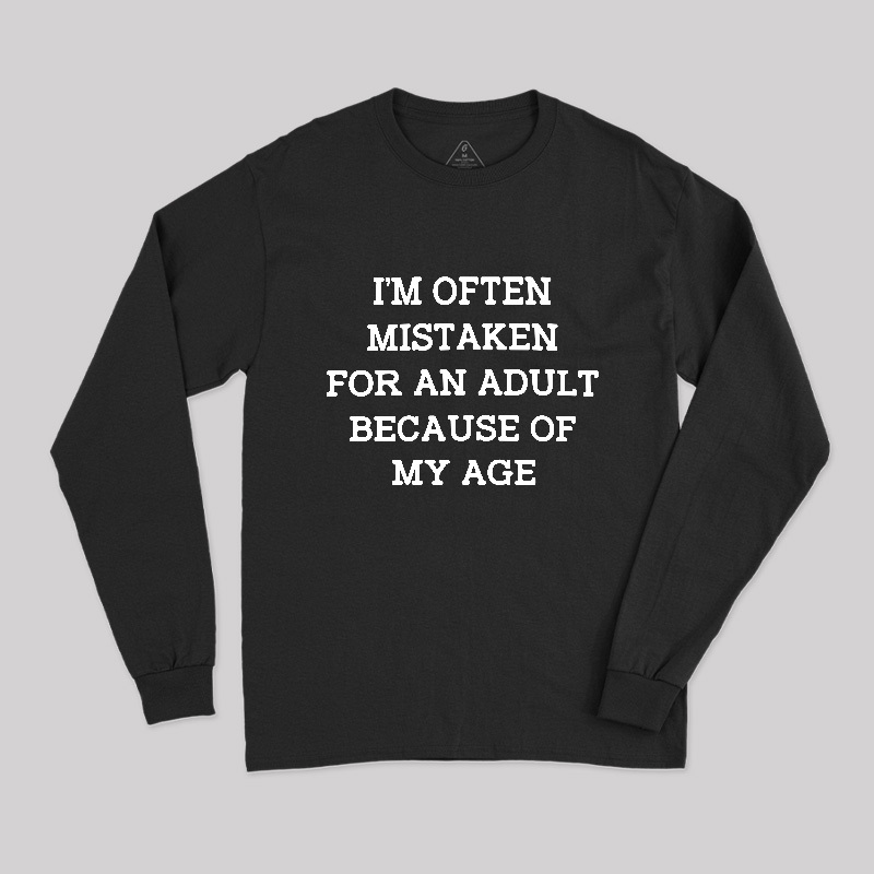 Mistaken For An Adult Geek Long Sleeve T-Shirt
