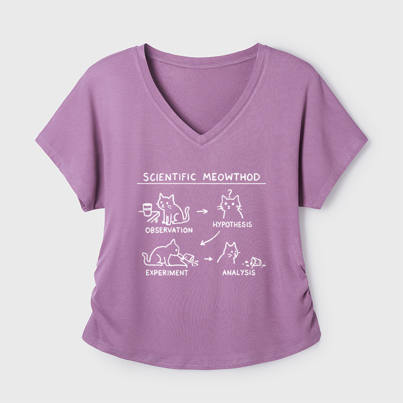 Scientific Meowthod Geek Dolman Sleeve V-Neck Shirt