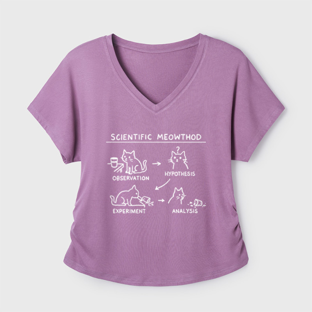 Scientific Meowthod Geek Dolman Sleeve V-Neck Shirt
