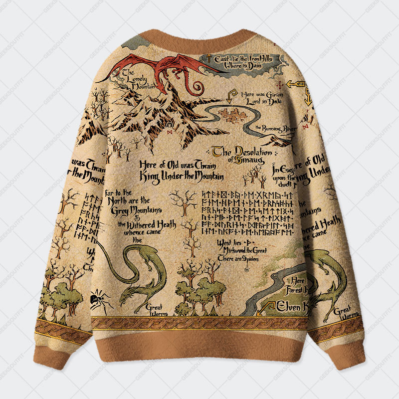 Medieval Science Fiction Map Geek Ugly Cardigan Sweaters 