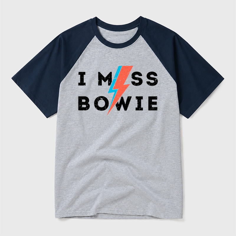 I Miss Bowie Geek Retro Raglan T-Shirt