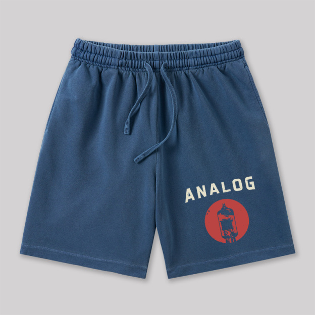 Vacuum Tube Analog Distressed Geeky Washed Shorts
