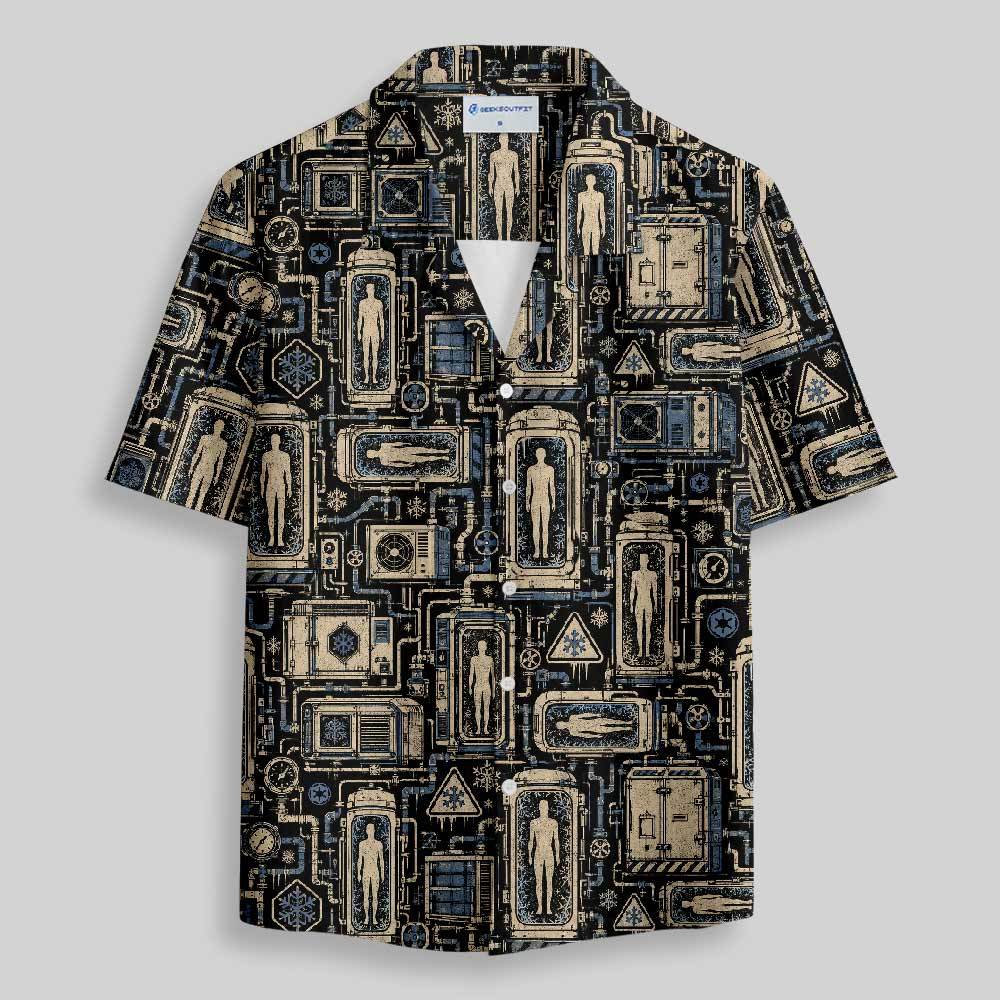 Geeksoutfit Medieval Science Fiction Map Button Up Pocket Shirt for Sale