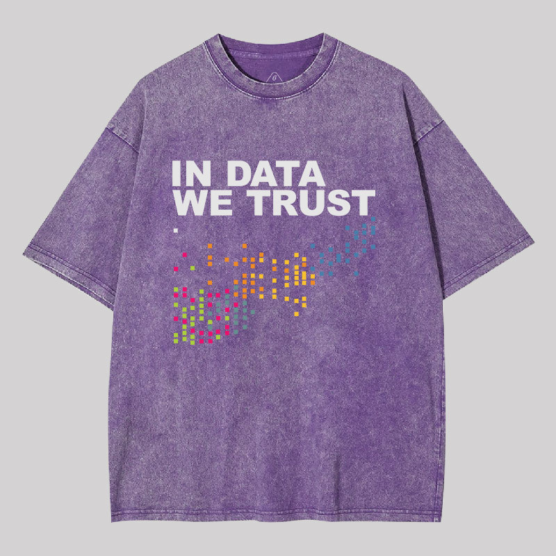 In Big Data We Trust Geek Washed T-shirt