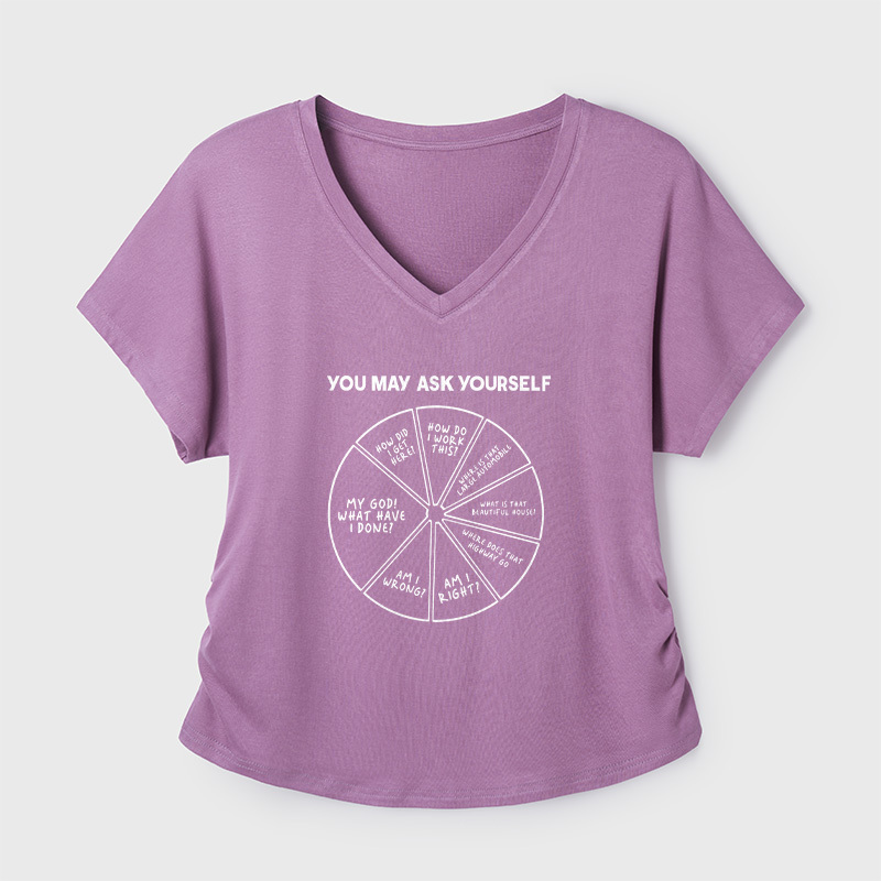 You May Ask Yourself Geek Dolman Sleeve V-Neck Shirt
