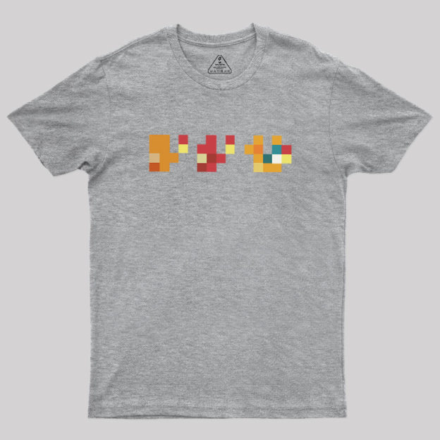 Pixel Fire Lizard Geek T-Shirt