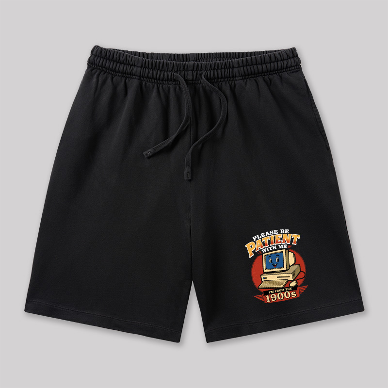 Please Be Patient With Me I'm From The 1900s Geeky Washed Shorts