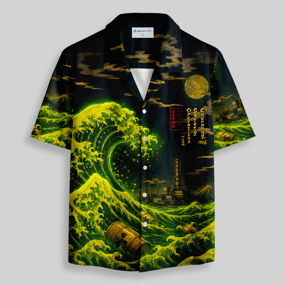 Radioactive Wave Safety Team Button Up Pocket Shirt