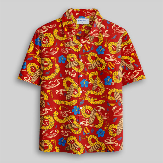 Crazy Attorney Surf & Revolver Button Up Pocket Shirt