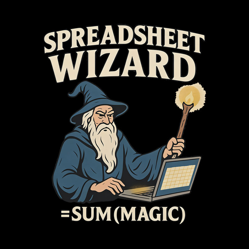 Spreadsheet Wizard Geek T-Shirt