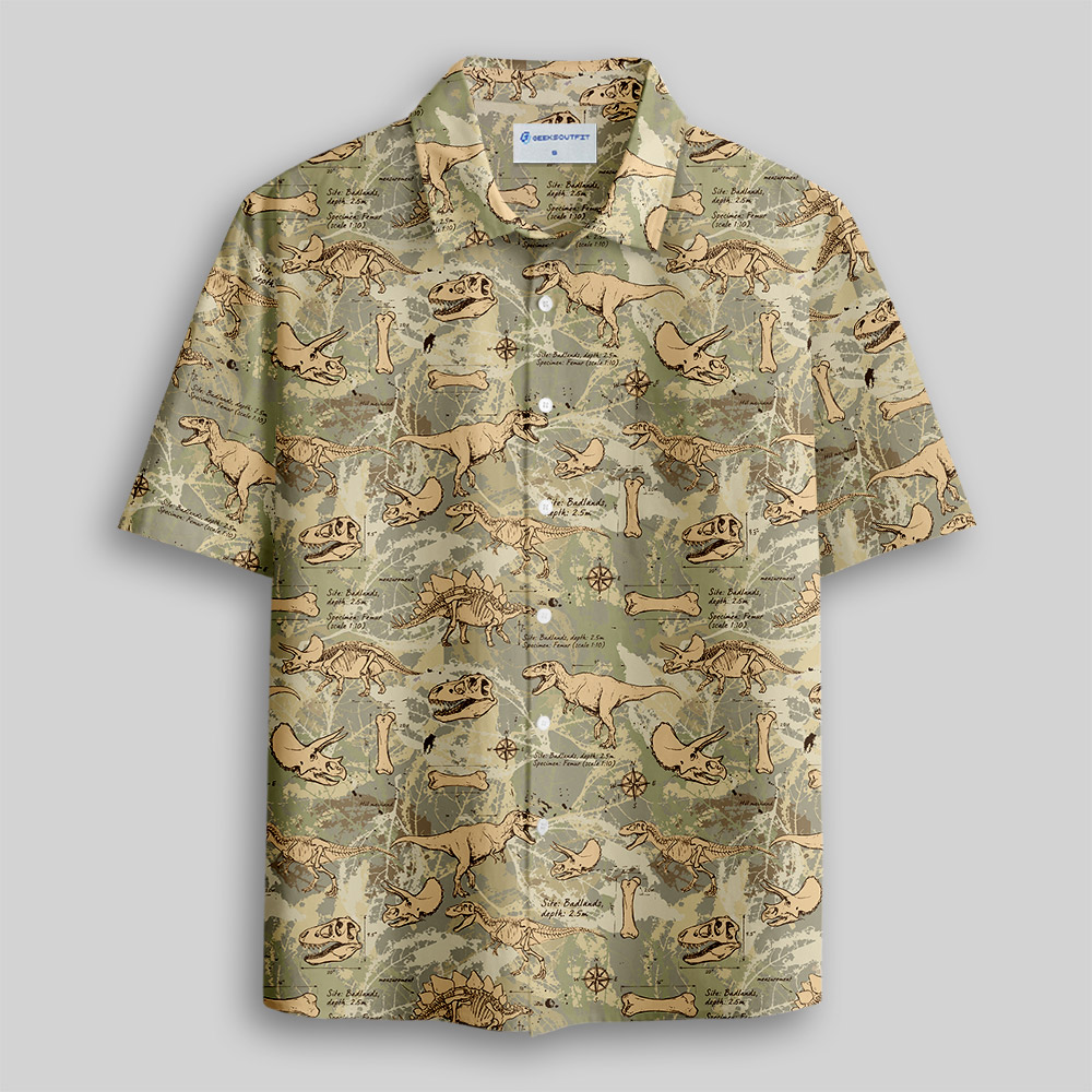 Prehistoric Expedition Button Up Pocket Shirt