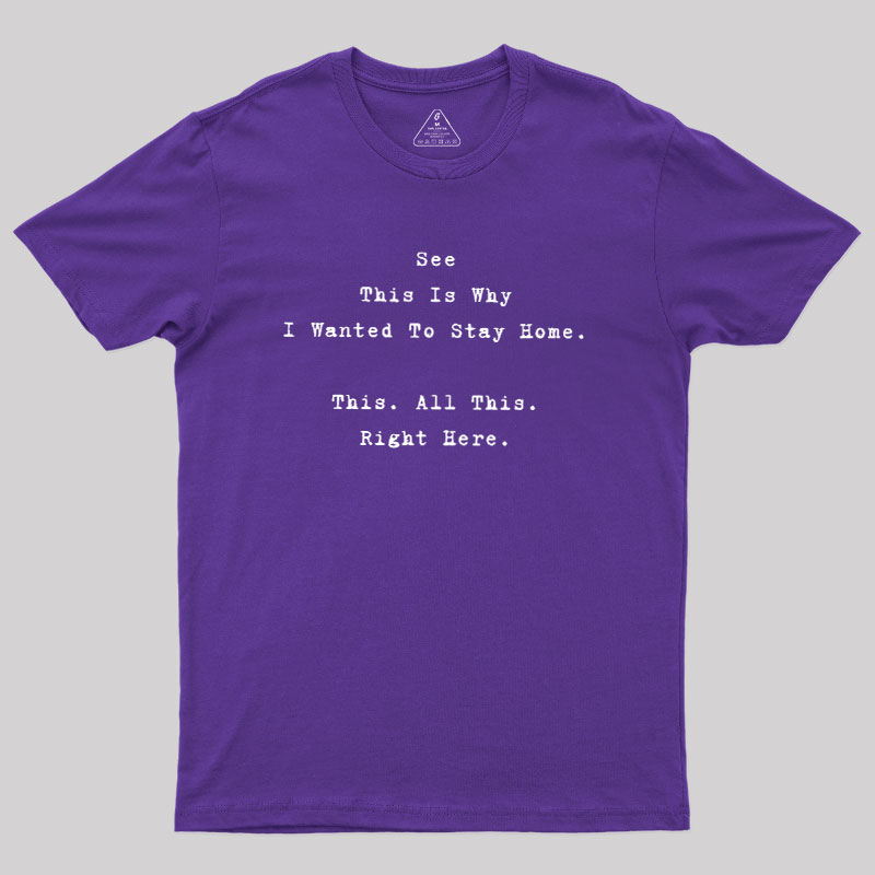 See This Is Why I Wanted To Stay Home Geek T-Shirt