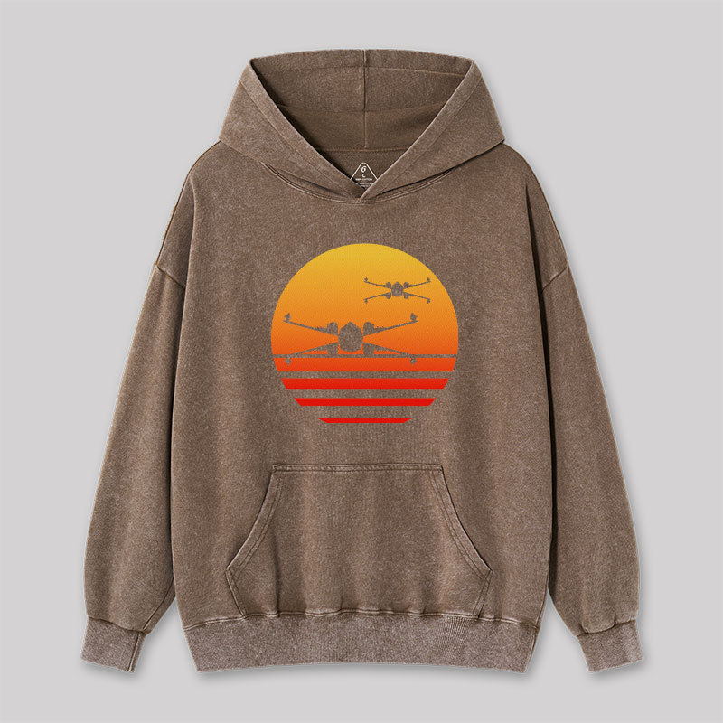 Sunset Wing Starfighter Washed Hoodie