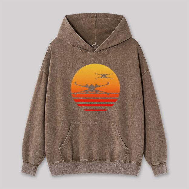 Sunset Wing Starfighter Washed Hoodie