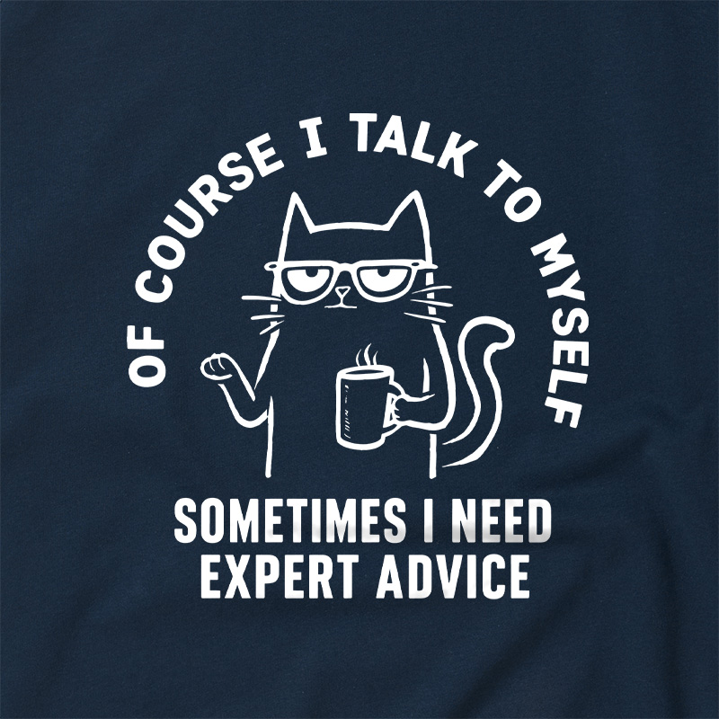 Talk To Myself Cat Geek Retro Raglan T-Shirt