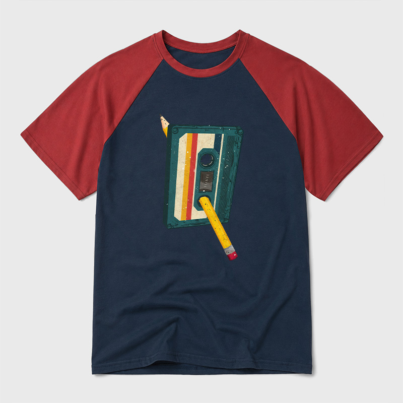 Retro Cassette Geek Retro Raglan T-Shirt