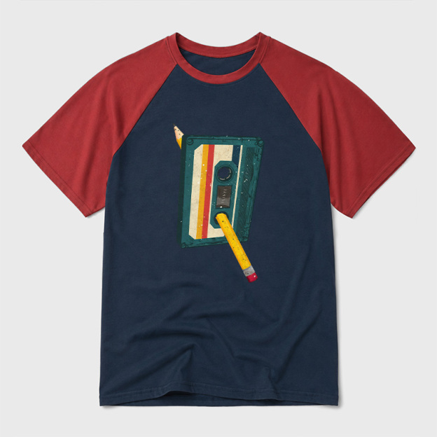 Retro Cassette Geek Retro Raglan T-Shirt