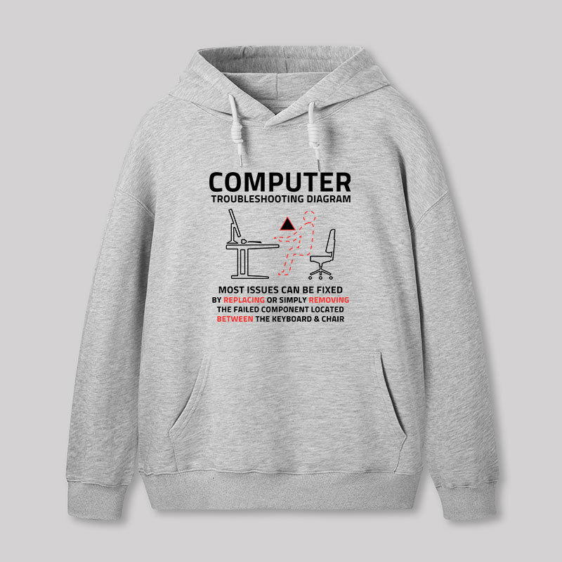 Computer Troubleshooting Diagram Geek Hoodie