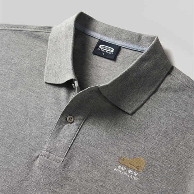 Nap Now Explain Later Geek Embroidered Polo Shirt