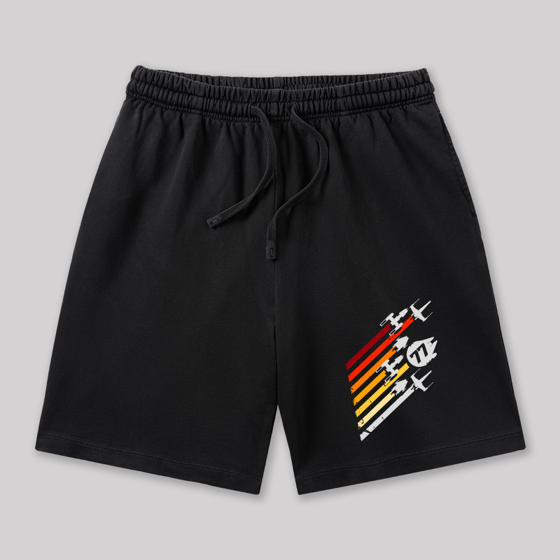 Scifi Spacecraft Geeky Washed Shorts