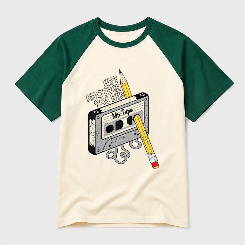 Just Another 90s Kid Geek Retro Raglan T-Shirt