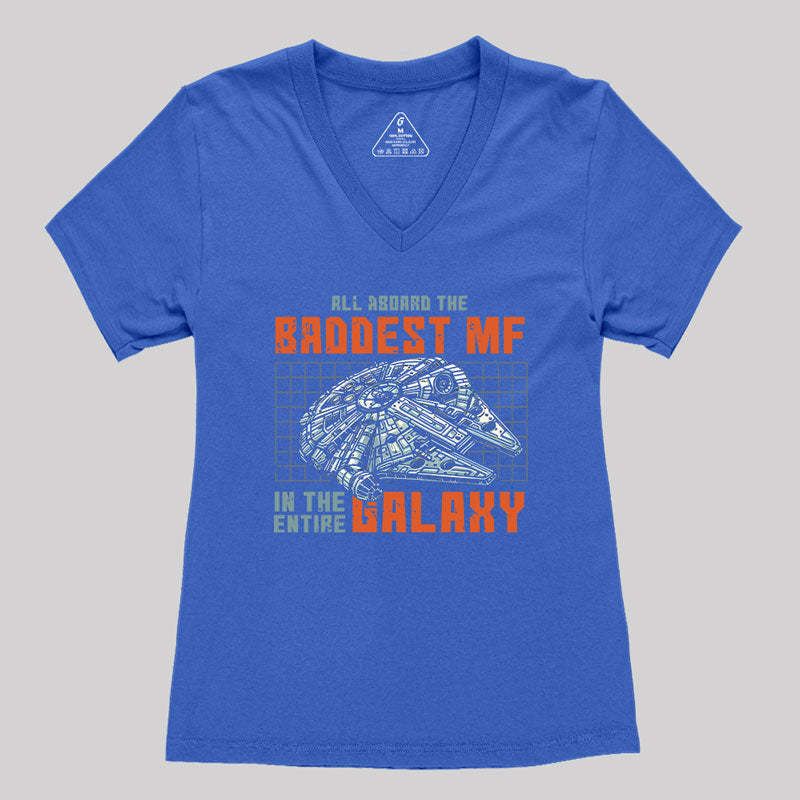 Baddest in the Galaxy Geek Women's V-Neck T-shirt
