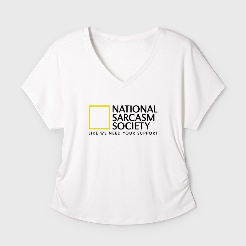 National Sarcasm Society Geek Dolman Sleeve V-Neck Shirt
