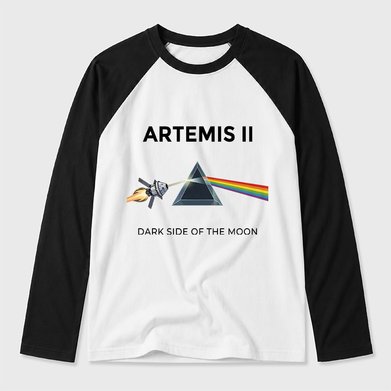Dark Side of the Moon Geek Retro Raglan Long-Sleeve Tee