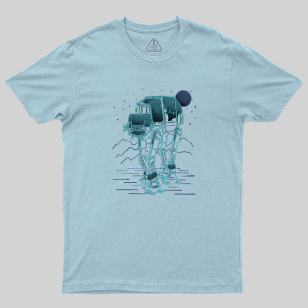 Neon Line-Art Armored Walker Geek T-Shirt