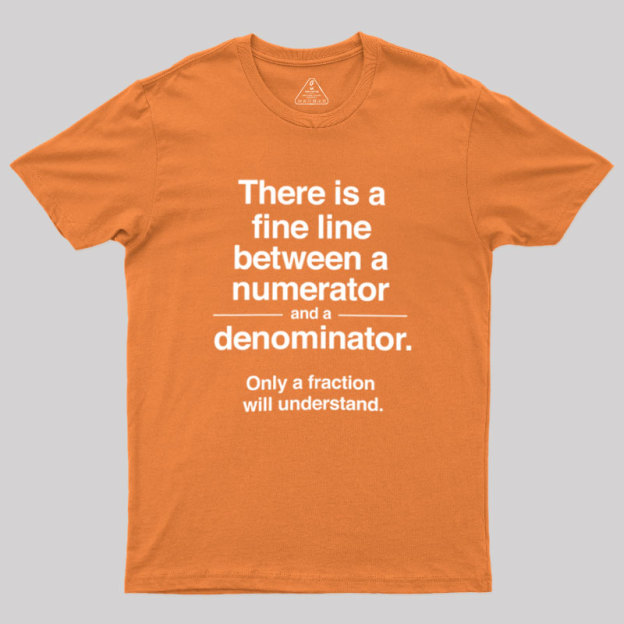 Funny Numerator Denominator Math Geek T-Shirt