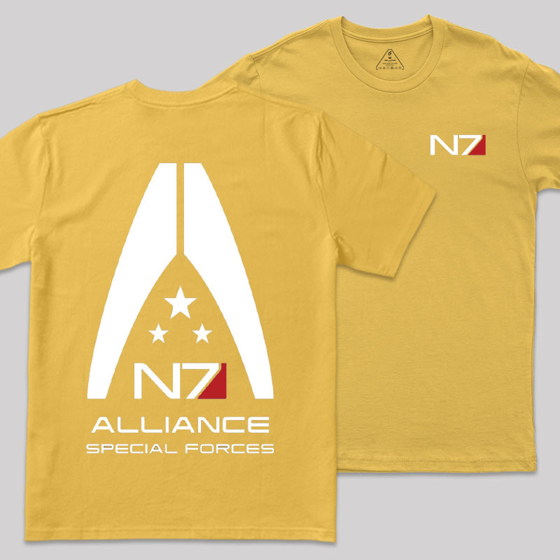 Mass Effect N7 Front and Back Printing Geek T-Shirt