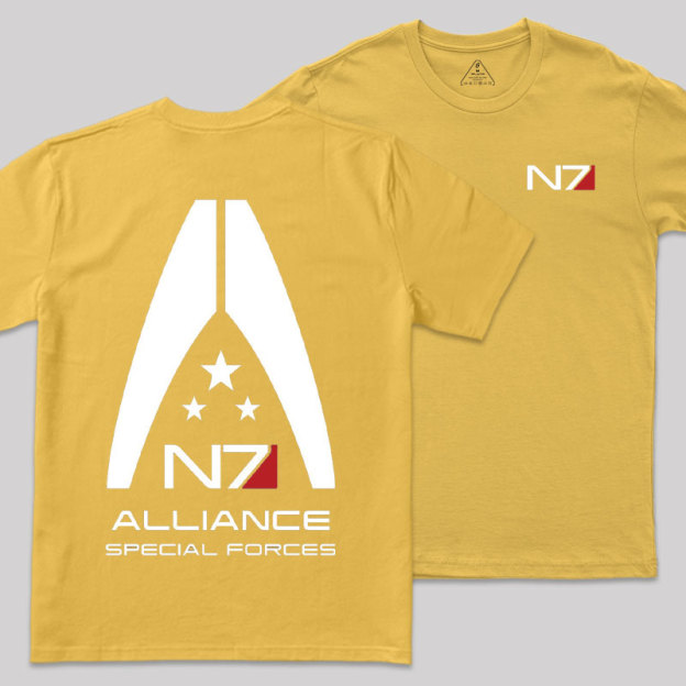 Mass Effect N7 Front and Back Printing Geek T-Shirt