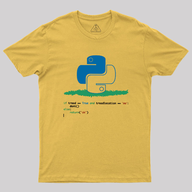 Python Dont Tread On Me Code Pun Geek T-Shirt