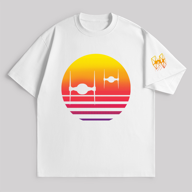 Tie Fighter Sunset Unisex Oversized T-shirt