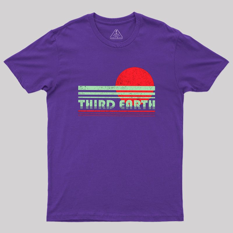 Third Earth Retro Fantasy Sunset Geek T-Shirt