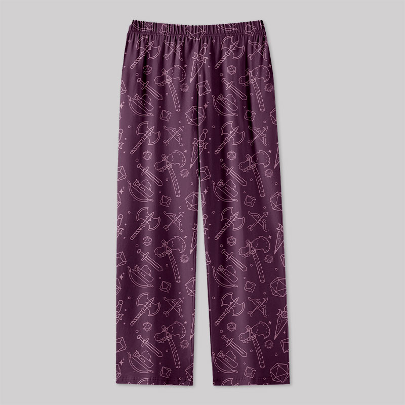 DND Medieval Weapons Geek Loungewear Pants