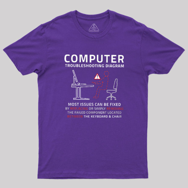 Computer Troubleshooting Diagram Geek T-Shirt