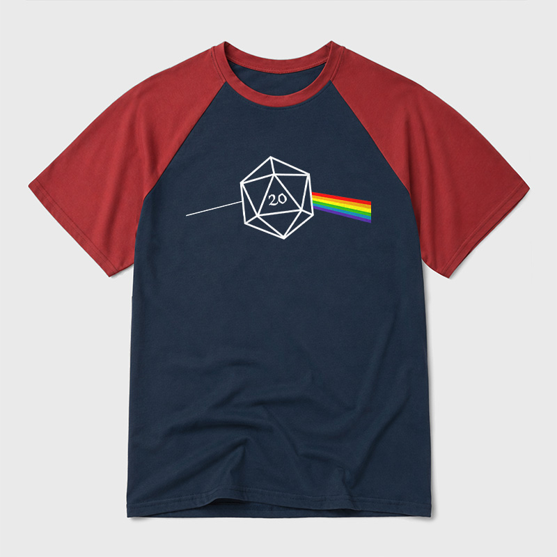 Dungeons And Dragons D20 Win Geek Retro Raglan T-Shirt