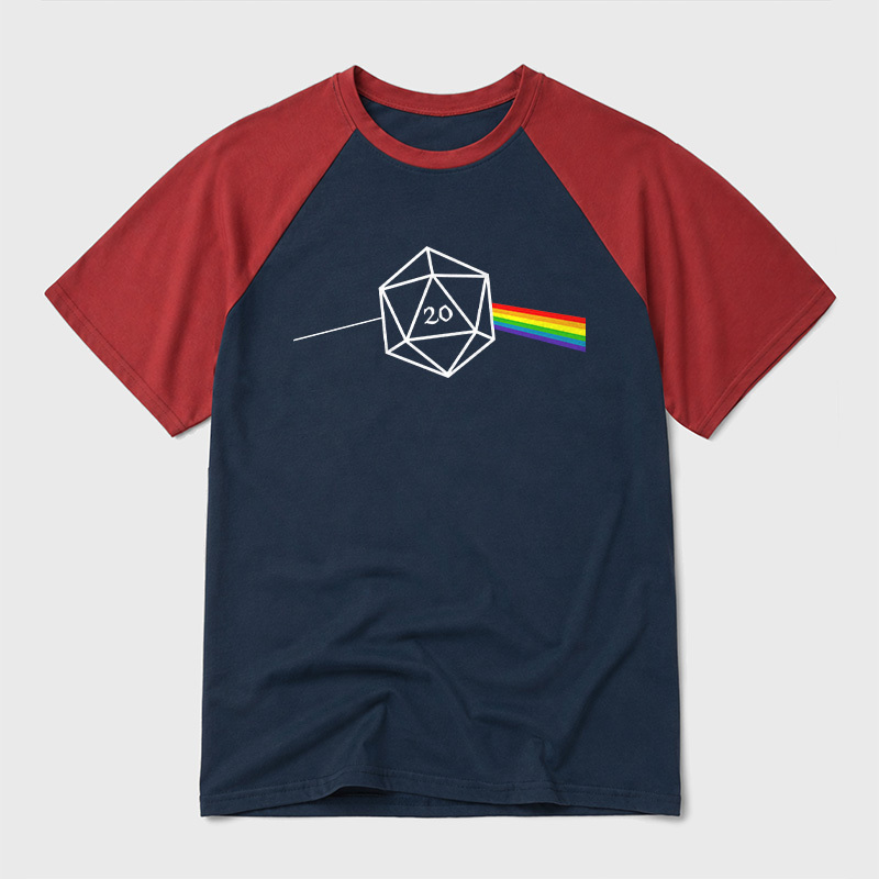 Dungeons And Dragons D20 Win Geek Retro Raglan T-Shirt